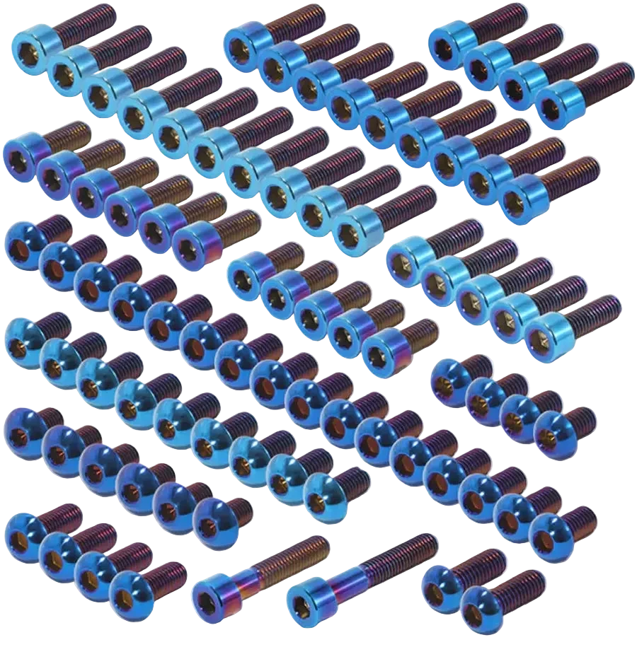 Yozma blue anodized titanium bolt kit for mini moto bikes