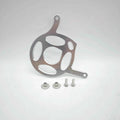 Metal motor cover with open oval cutout design and mounting hardware